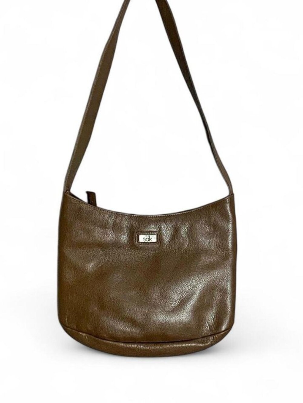 The Sak Dark Brown Pebbled Leather Hobo Shoulder Bag